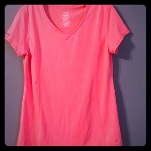 Pink v- neck workout shirt